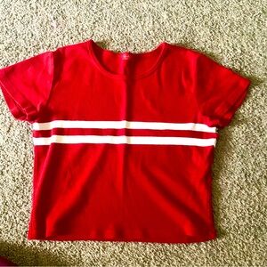 Brandy Melville Cropped Baby Tee Striped